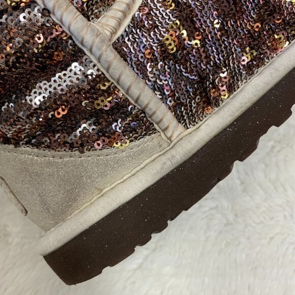 UGG 3353 Classic Short Champagne Sparkles Boots size 5 - Picture 10 of 16